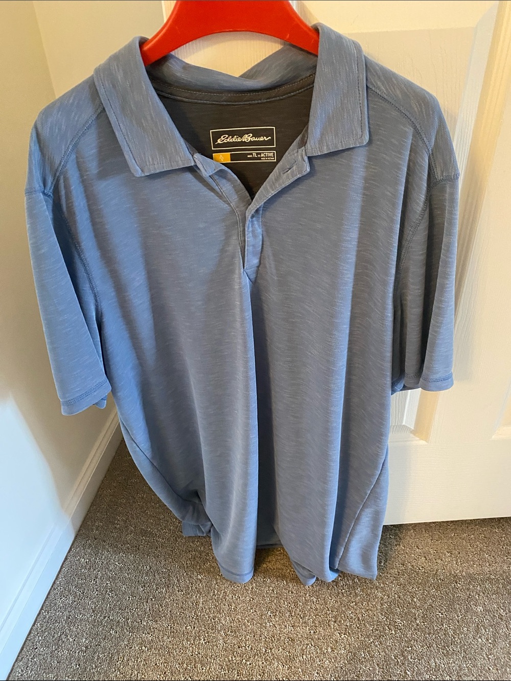 Eddie Bauer Men's Dusty Blue Short-Sleeve Polo